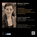 Coloquios Hegelianos: “La subversión del siervo frente al eurocentrismo de Hegel”, de Mariana Teixeira