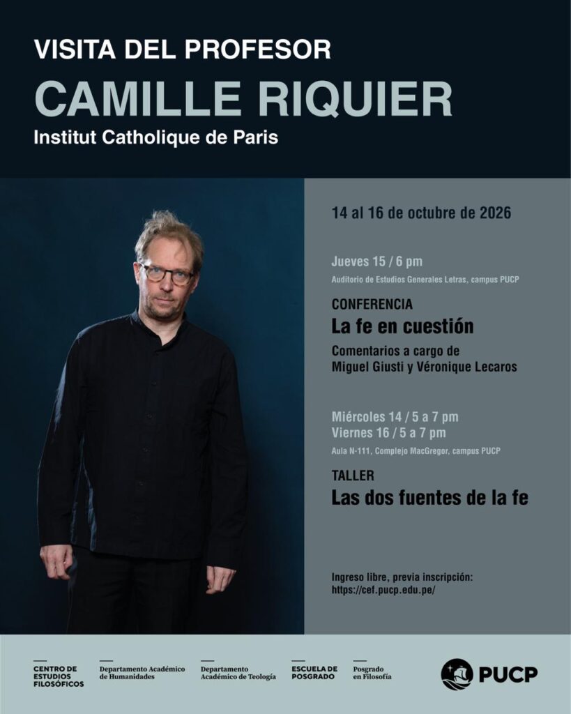 Visita académica de Camille Riquier, profesor del Institut Catholique de Paris